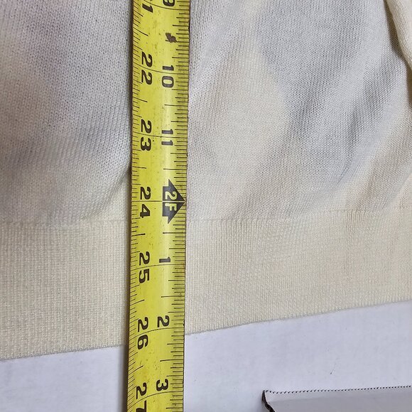 New Roundtree & Yorke Mens Cotton V Neck Sweater Argyle Beige Gray Cream M - Picture 8 of 10